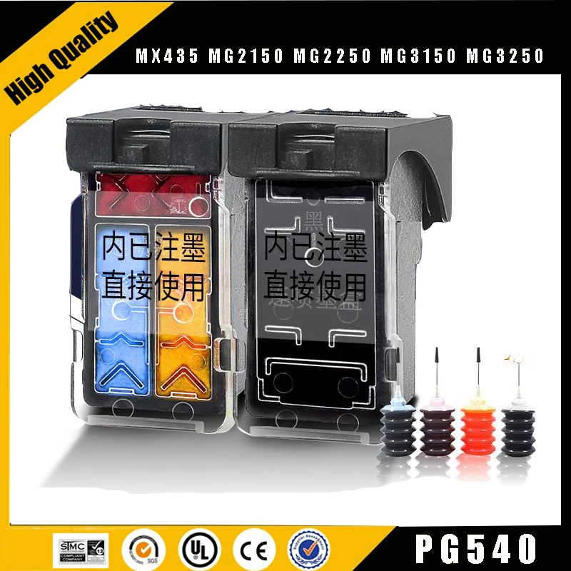 Einkshop-cartucho de tinta recargable PG540 CL541, para Canon, PG-540, PG 540, CL-541, Pixma, MX375, MX395, MX435, MG2150, MG2250, MG3150, MG3250 - imagen 2