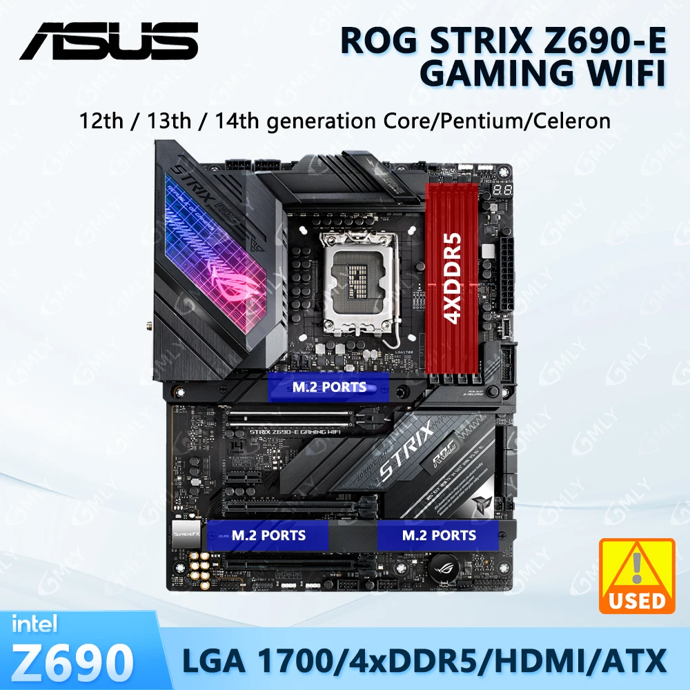 ASUS STRIX Z690-E GAMING WIFI LGA 1700 DDR5 Z690 ATX placa base para juegos para i9-13900K i7-13700K i5-13600K CPU M.2 HDMI SATA III