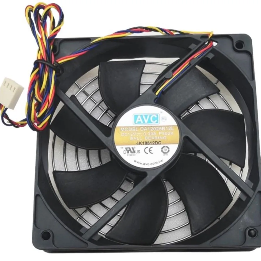 Ventilador 120mm PWM AVC – Doble Rodamiento 12V 0.30A - imagen 3