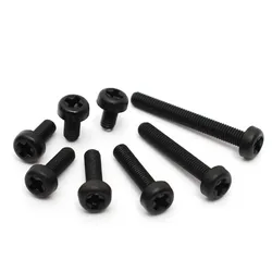 Tuercas M3 Phillips Negra Cabeza Redonda Acero 5-25mm