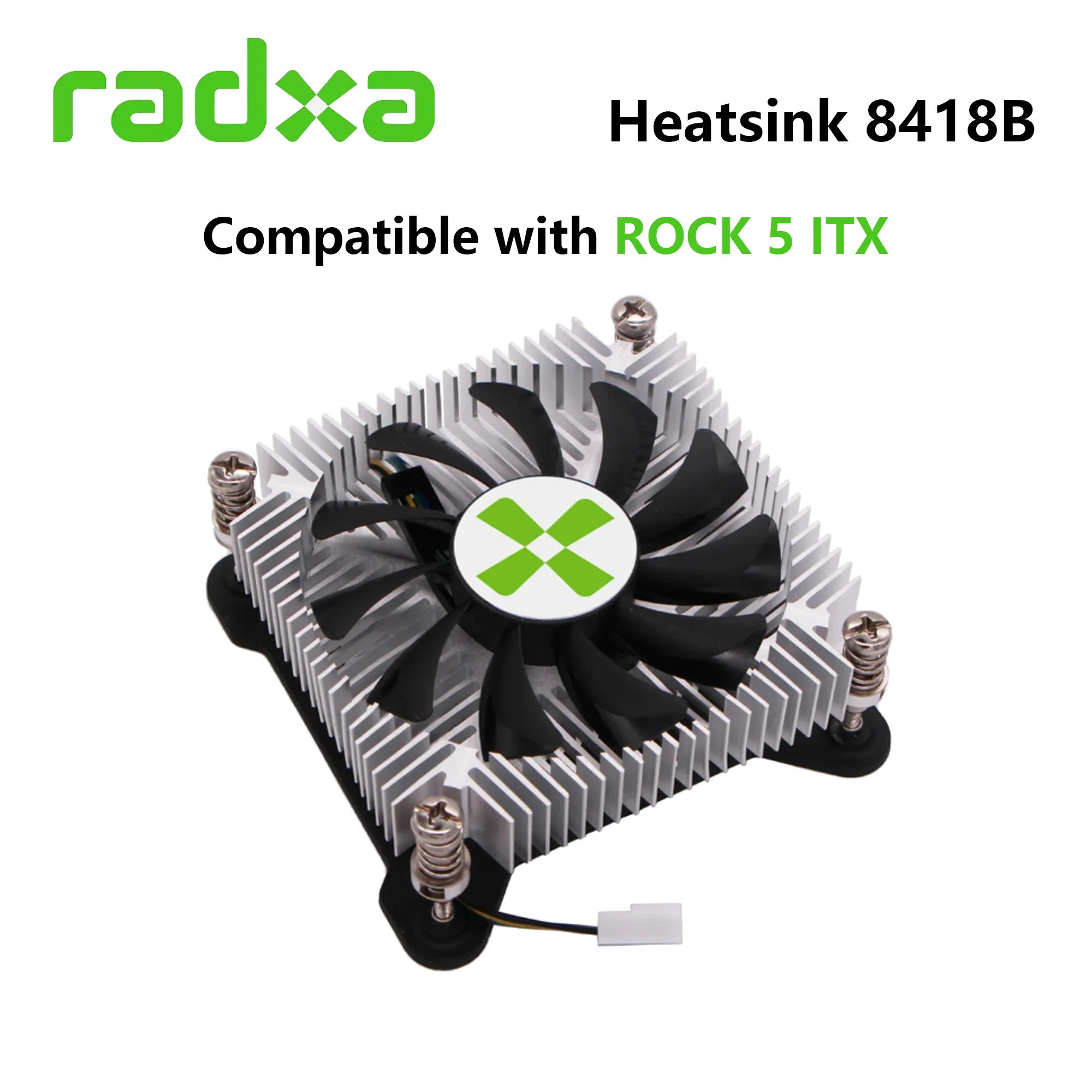 Disipador de calor Radxa 8418B especializado para Radxa ROCK 5 ITX, velocidad del ventilador ajustable, fácil de instalar y quitar.