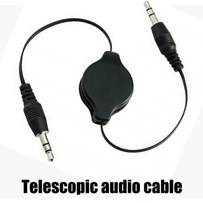 Cable de extensión portátil para coche, Cable de Audio de 80cm, MP3, teléfono, ordenador, Audio, altavoz, amplificador, Cable adaptador de 3,5mm macho a macho, negro