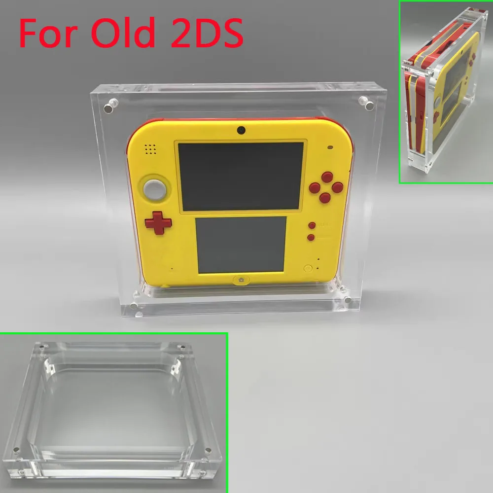 Caja de almacenamiento de caja de exhibición de consola de cubierta magnética acrílica transparente para Nintendo old 2DS caja de carcasa de cubierta de consola de juegos