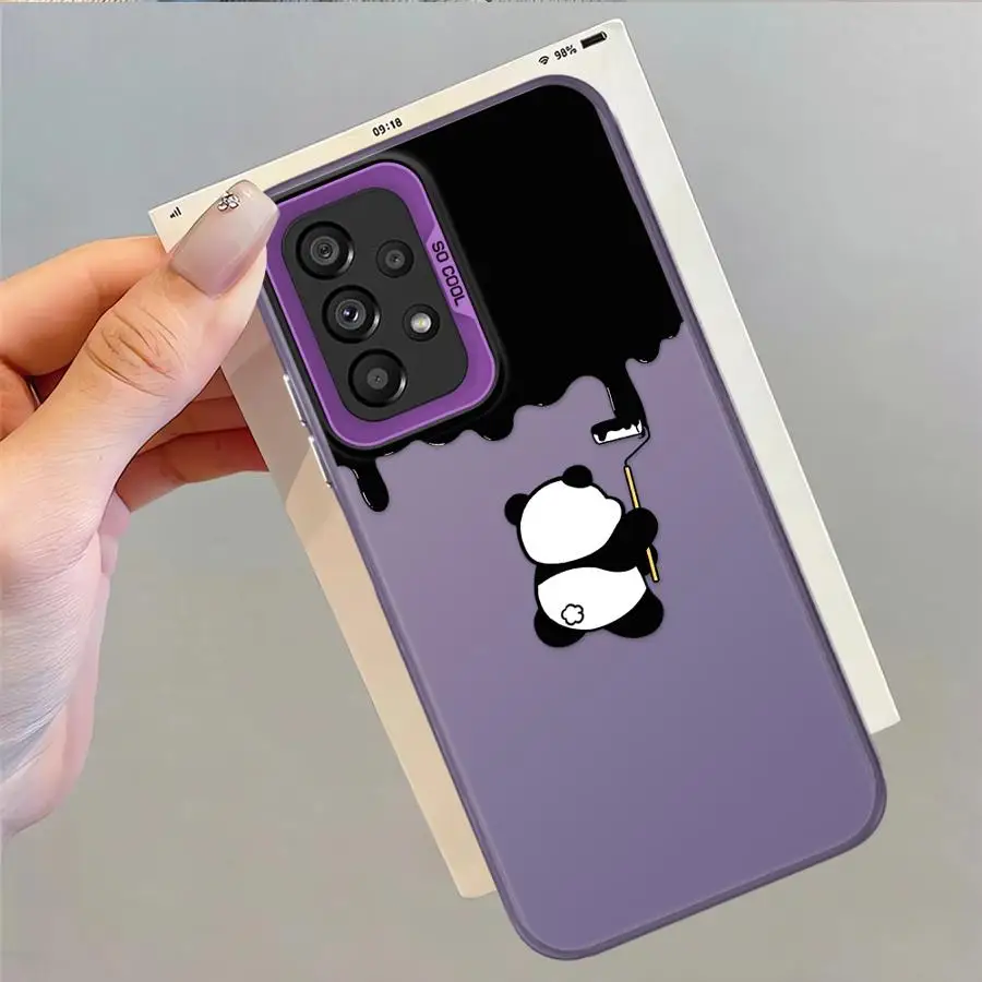 Funda Panda de dibujos animados para Samsung Galaxy A16 A02 A11 A12 A14 A13 A20s A06 A04e A03 A15 A50 funda trasera para teléfono - imagen 4