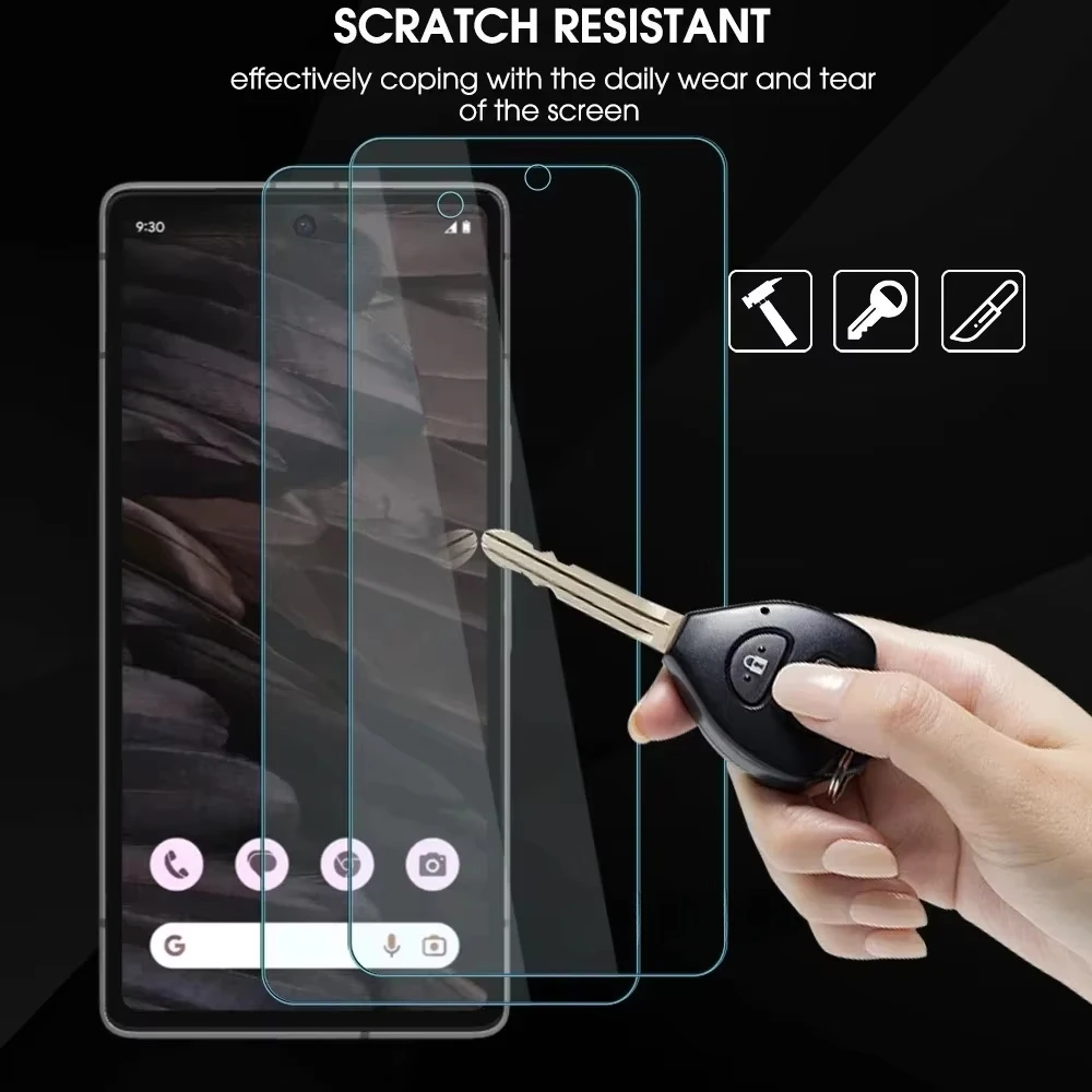 6In1 Gehärtet Für Google Pixel 8 8Pro 7 7A 6A Screen Protector Objektiv Kamera Abdeckung Film Pixel 7 Pixel 6a Pixel 8 Premium Glas - imagen 3