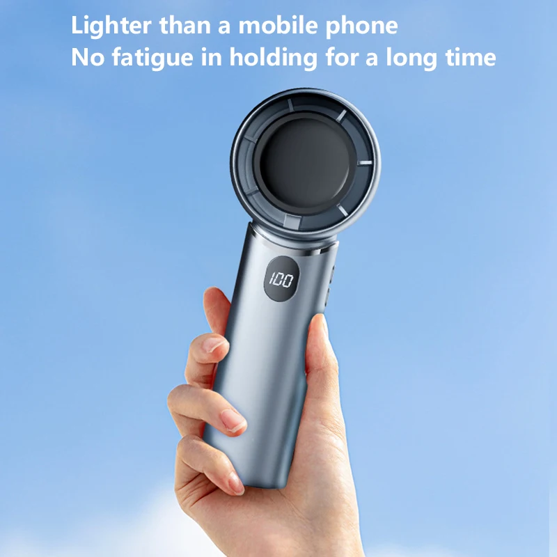 Ventilador eléctrico de mano de 8000mAh, ventilador circulador de aire portátil inalámbrico con pantalla tecnológica, Enfriador de refrigeración por aire de escritorio, ventilador silencioso 2025 - imagen 3