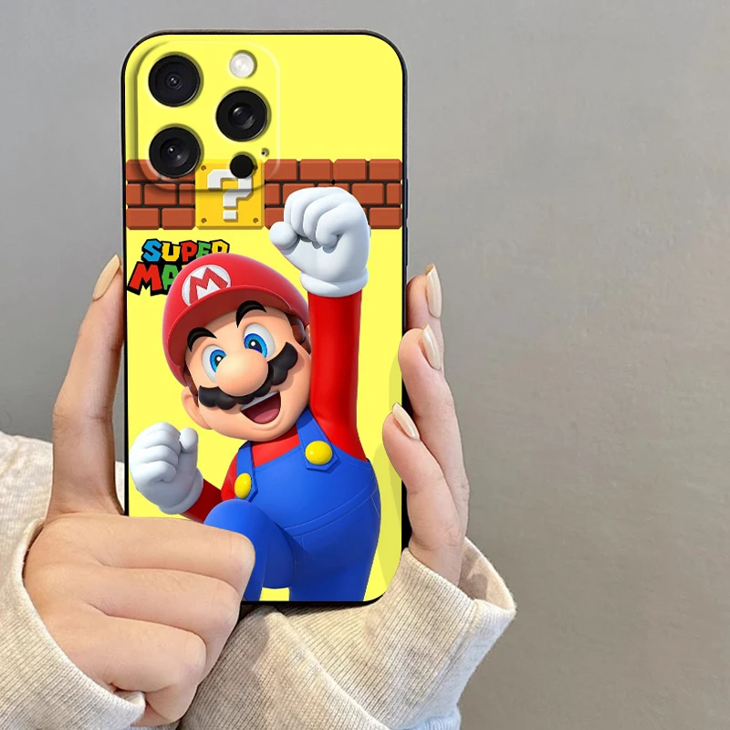 Funda de teléfono de TPU negra para iPhone, carcasa de juego de redimir m-mario Brave para iPhone 15 14 13 12 11 XS XR X 8 7 SE Pro Max Plus Mini - imagen 3
