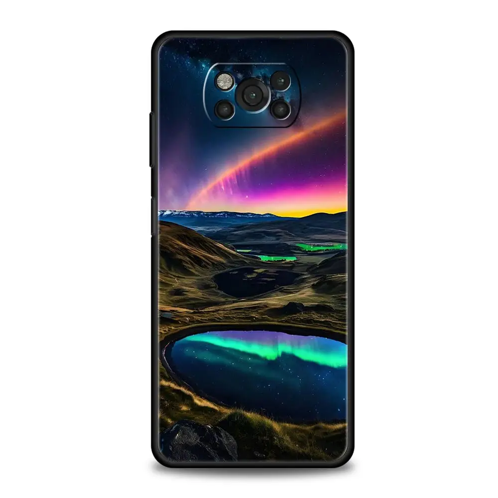 Bonita funda de teléfono northern lights para Xiaomi Poco X6 X5 Pro X4 X3 NFC F5 Pro F4 F3 GT M5 M4 Pro 5G M3 C51 C50 C55 - imagen 3