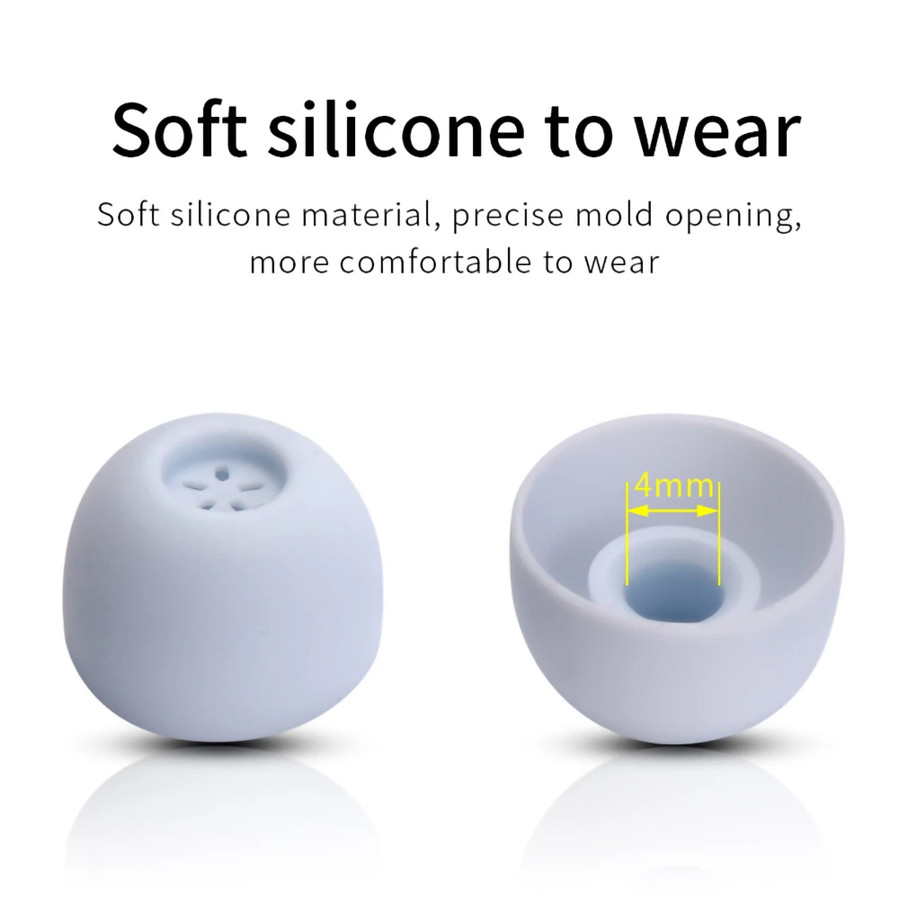 Puntas de silicona para auriculares Redmi Buds4 TWS, auriculares con pantalla de filtro, suaves, 4-5mm, 6 unidades - imagen 2