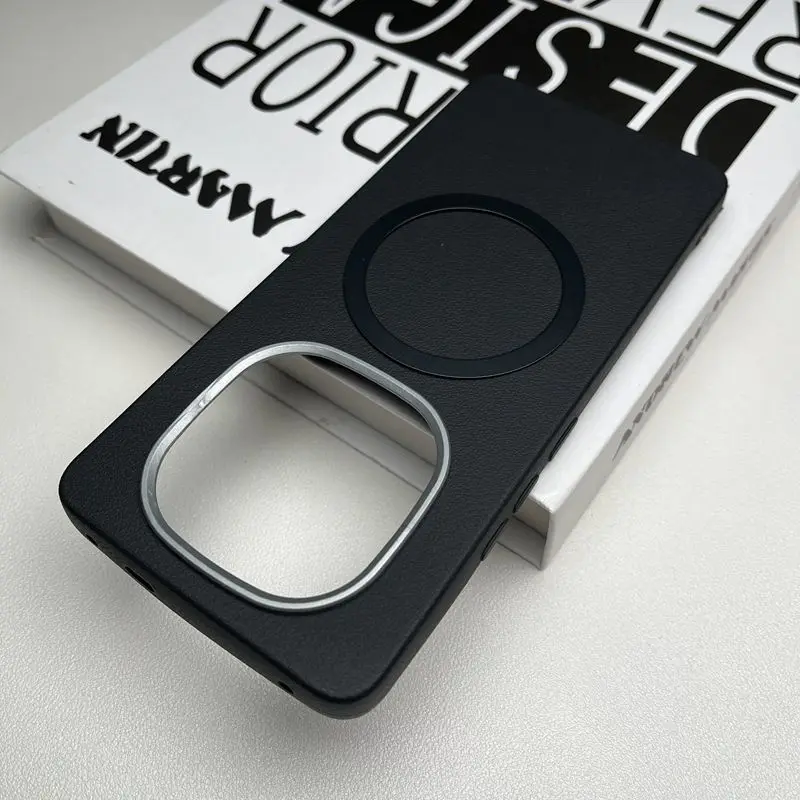 Para Xiaomi Redmi Note 14 Pro Plus funda dura de piel sintética delgada funda protectora trasera magnética para Redmi Note 14 13 Pro Plus shell