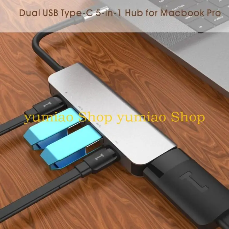 587b USB Typec Hub 4K30Hz Compatible PD60W multifuncional para SSD HDTV Dock - imagen 3