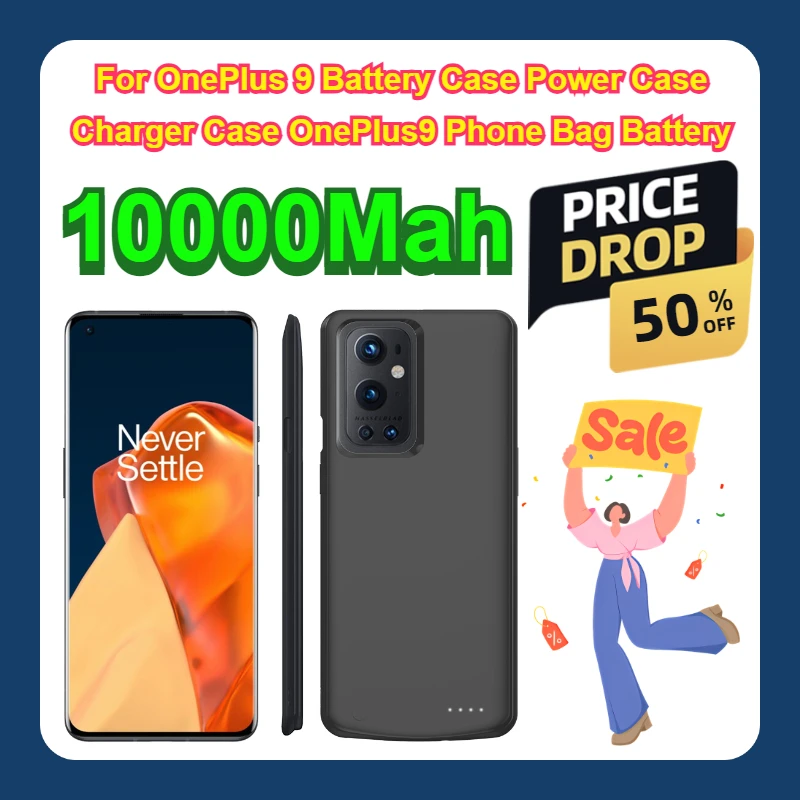 Para OnePlus 9 funda de batería funda de cargador funda de teléfono OnePlus9 batería de 10000Mah