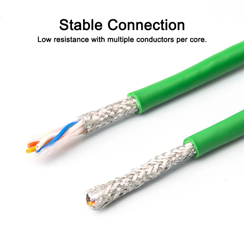 Cable Ethernet Industrial Linkwylan PROFINET, 4 núcleos, 22AWG, 100Mbps, chaqueta de PVC blindada, alta flexibilidad para cadena de arrastre - imagen 4