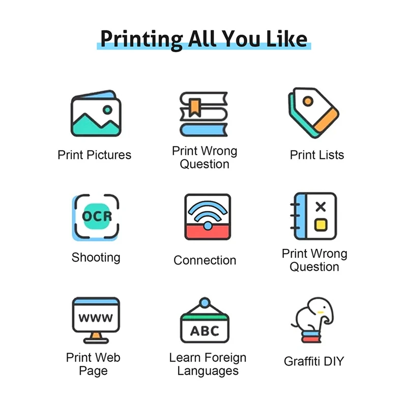 Mini impresora térmica inalámbrica con Bluetooth, impresora de etiquetas multifuncional con papel autoadhesivo y bolígrafo de Color, caliente - imagen 3