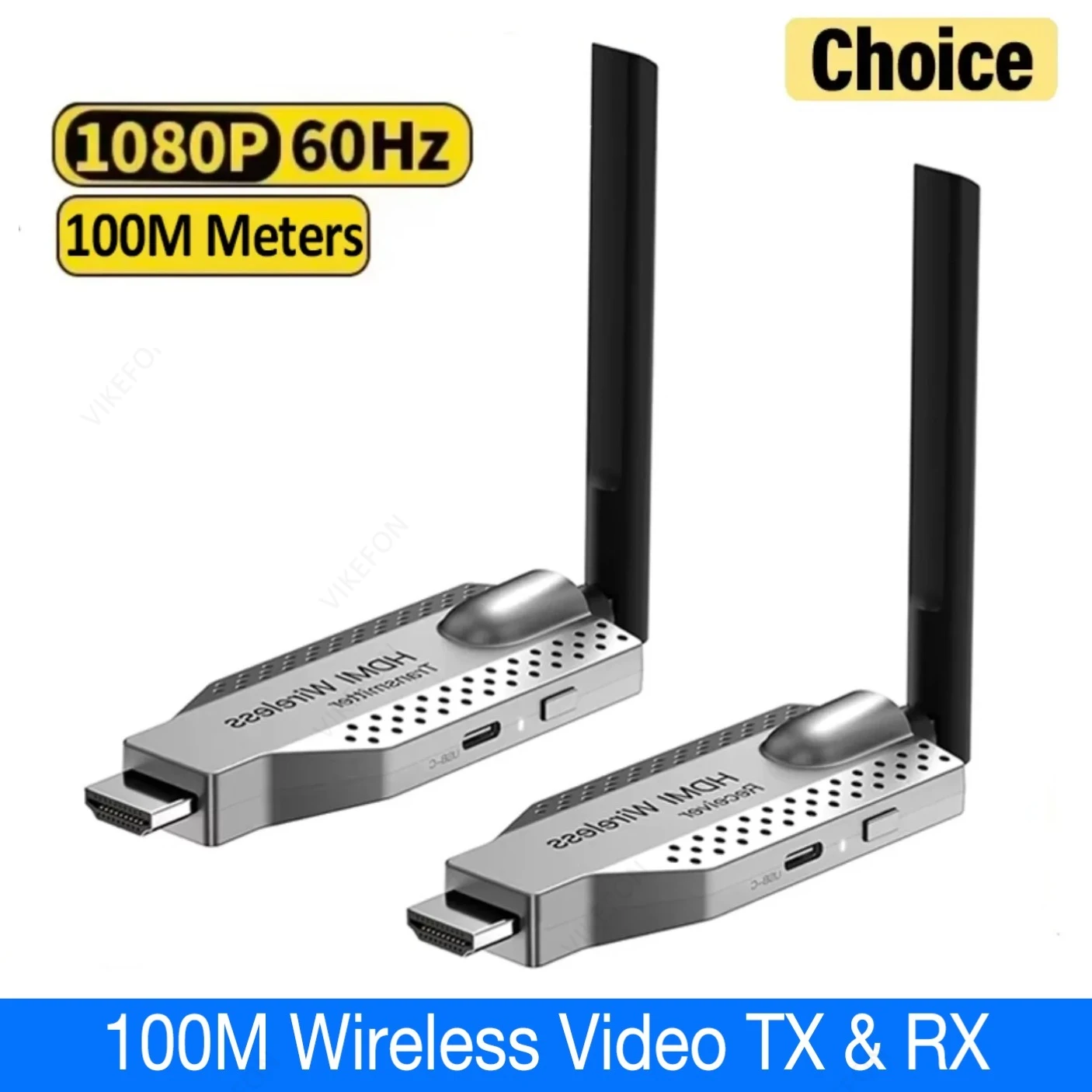 Receptor y transmisor de vídeo Compatible con HDMI, kit extensor inalámbrico 5G 100M, Dongle de TV, adaptador 1080P para TV Box, proyector y PC