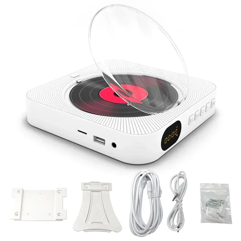 Reproductor Multimedia de CD, temporizador compacto y ligero, encendido/apagado, Bt 5,0, conector FM USB/TF, enchufe UE, EE. UU., uso doméstico portátil - imagen 4
