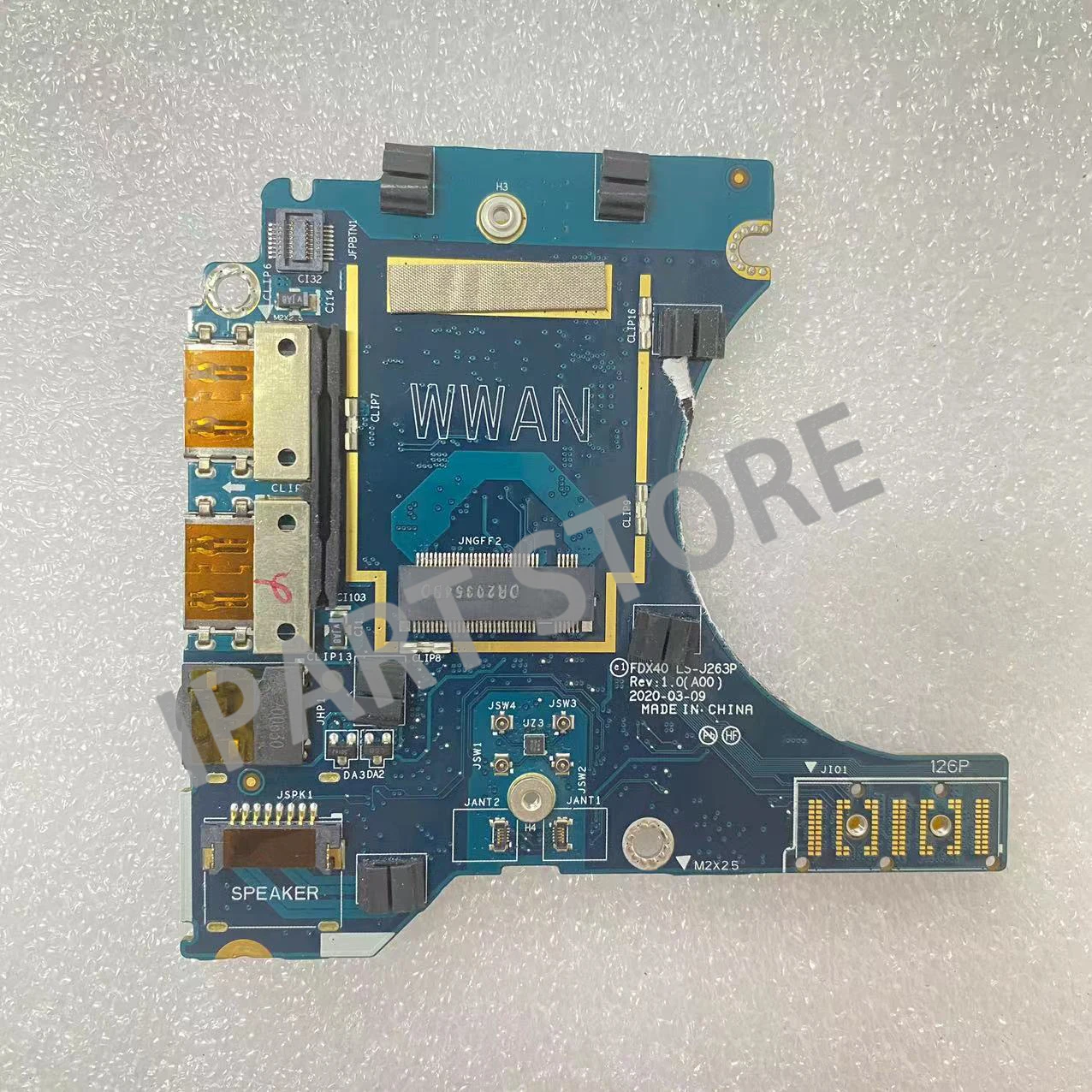 FDX40 LS-J263P para Dell Latitude 7410 E7410 botón de encendido puerto USB Audio Wlan IO placa REV: 1,0