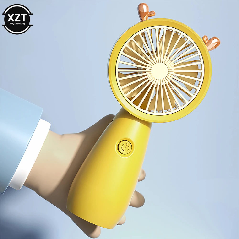 Mini ventilador de mano USB para exteriores, ventilador portátil de carga silenciosa, escritorio creativo, Oficina - imagen 4