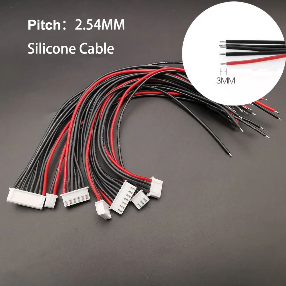 10 unids/lote Cable cargador de equilibrio de batería Lipo 1S 2S 3S 4S 5S 6S 7S JST-XH Cable de silicona IMAX B6 Cable de equilibrio 20/15/10CM - imagen 2
