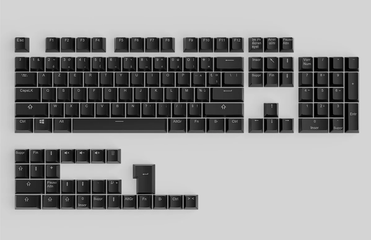 130 keycaps black