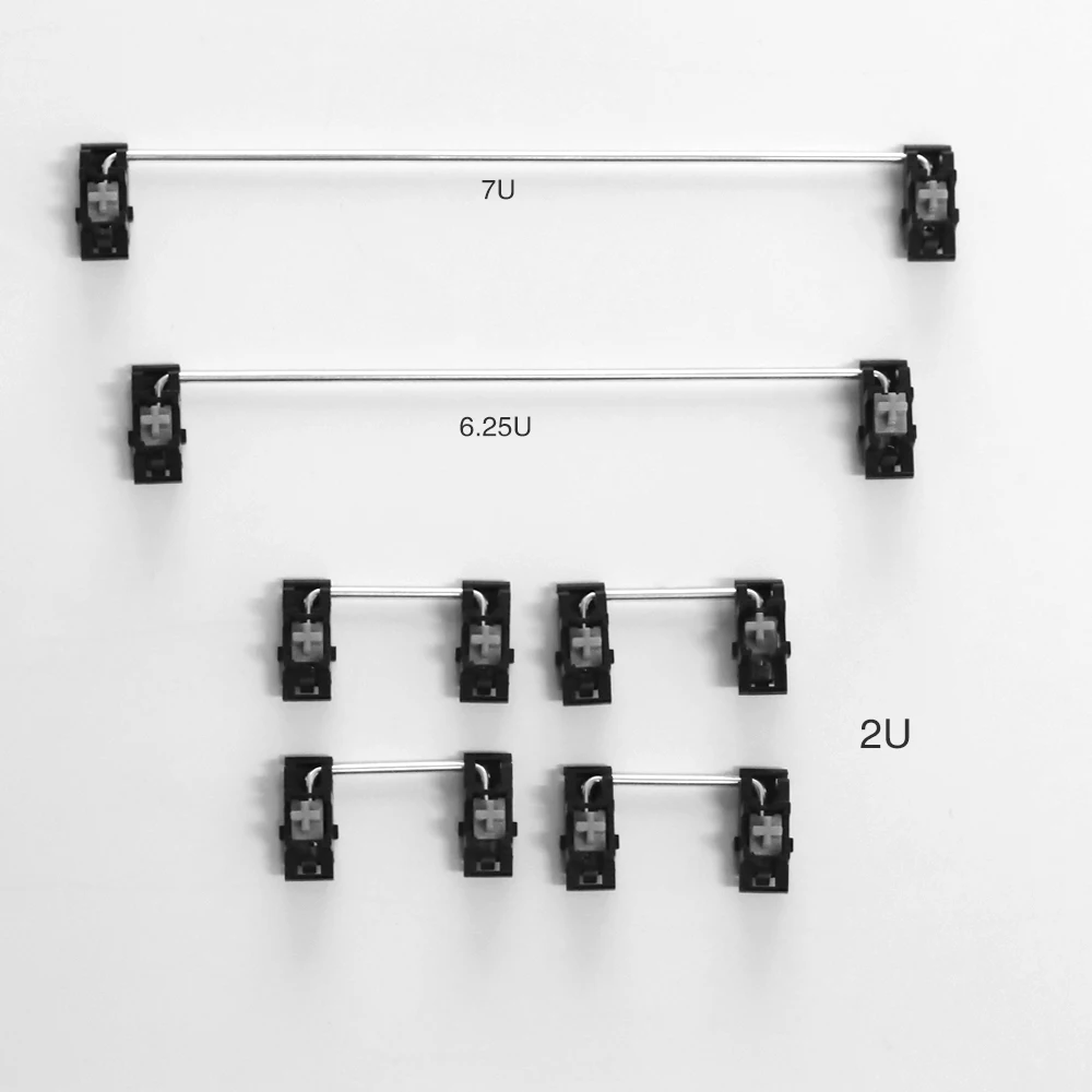 Gateron-estabilizador de montaje en placa negra, eje satélite 2u 6.25u 7u, alambre de acero plateado para placas de teclados MX - imagen 5