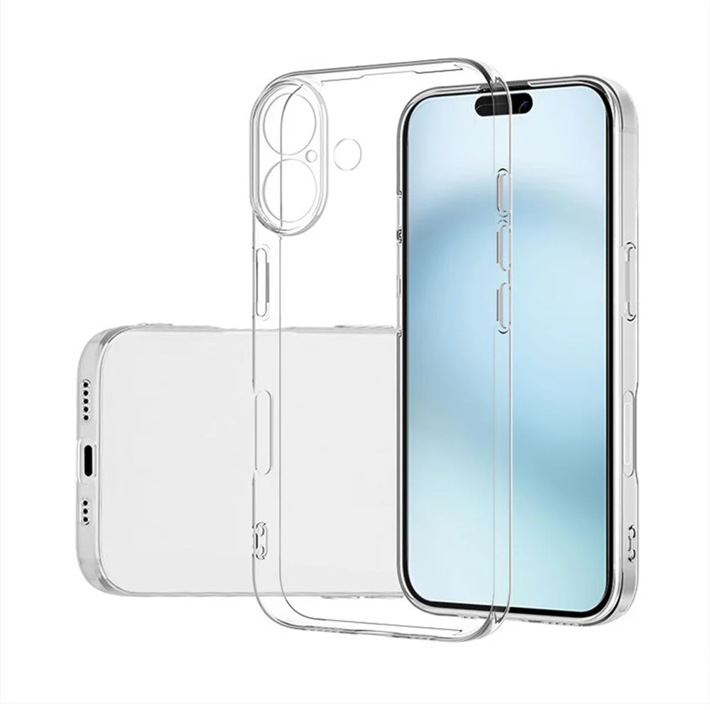 Funda de TPU transparente de silicona ultrafina para Iphone 16 Pro Max Plus plus Fit, funda protectora de silicona transparente y suave - imagen 3
