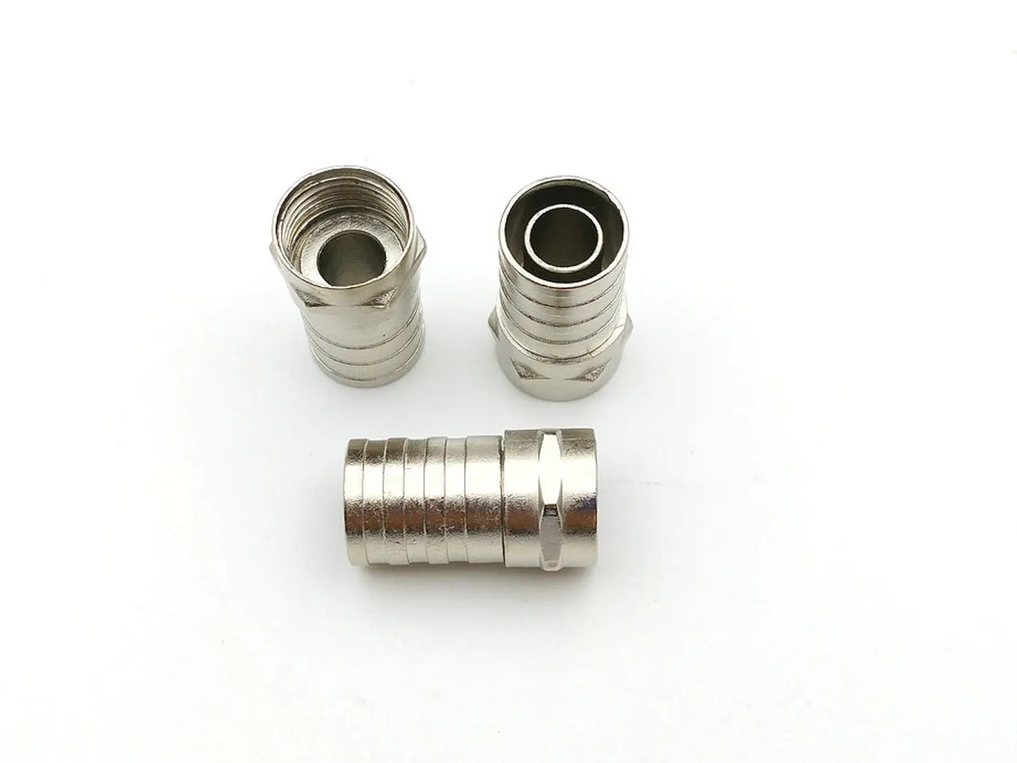 Conector de crimpado tipo F RG6, adaptador de Cable coaxial para TV, 100 unidades - imagen 4