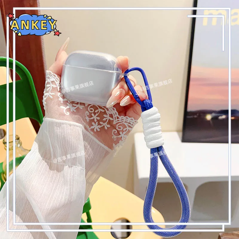 Para Edifier EvoBuds funda protectora suave transparente TPU a prueba de golpes accesorios con cordón - imagen 4