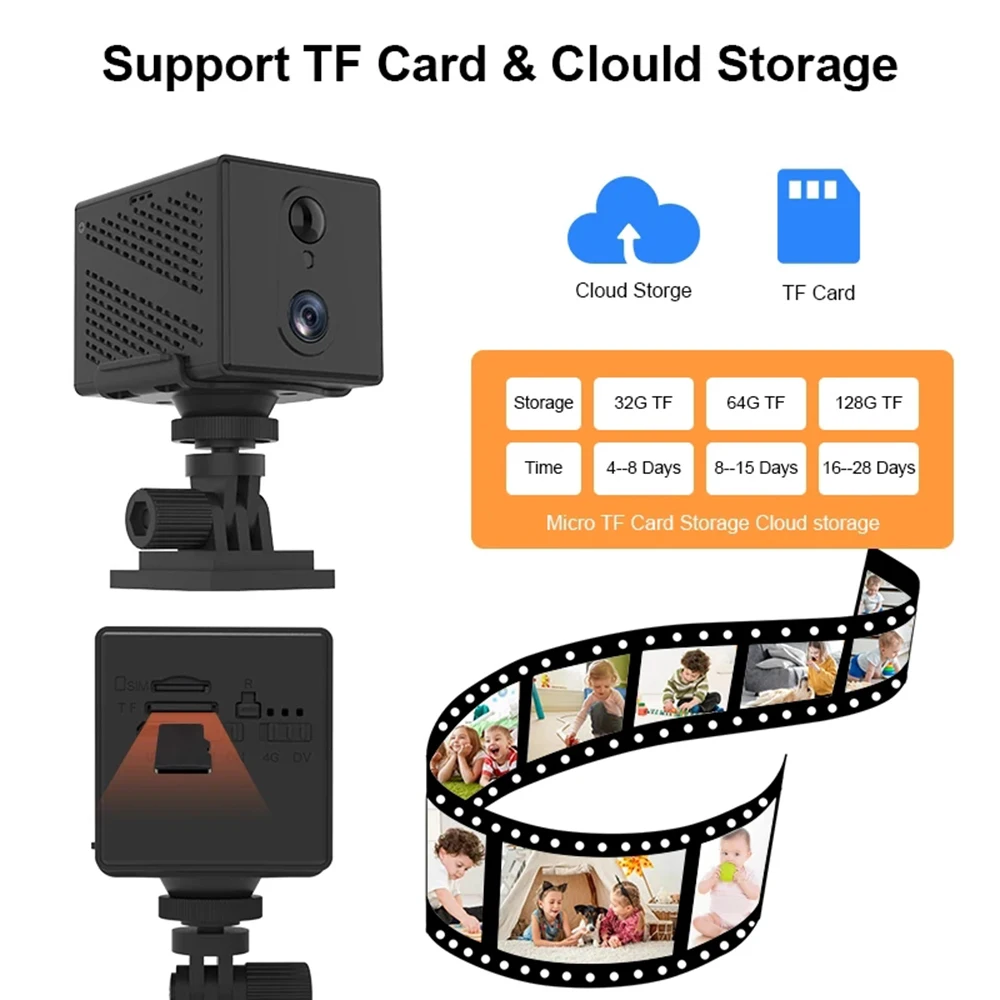 Mini cámara de seguridad 4G tarjeta SIM WiFi 5MP visión nocturna videocámara vigilancia batería 3000mAh intercomunicador voz baja potencia CCTV - imagen 2