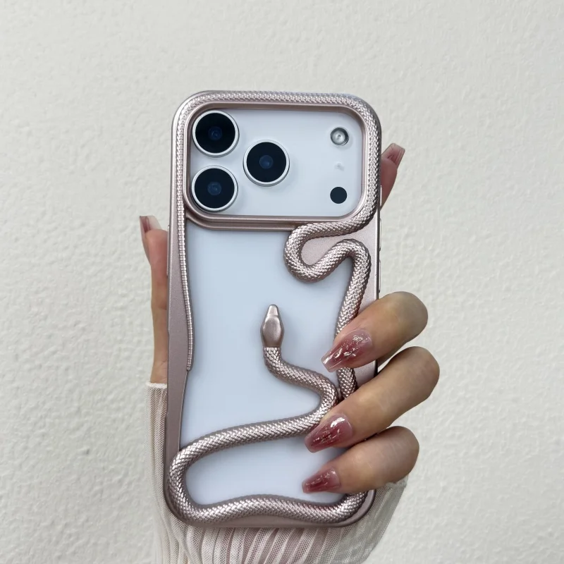 Funda de teléfono mate con revestimiento de serpiente ahuecado de lujo para iPhone 17 Air 16 15 14 Plus 13 12 11 Pro Max cubierta trasera de disipación de calor - imagen 5