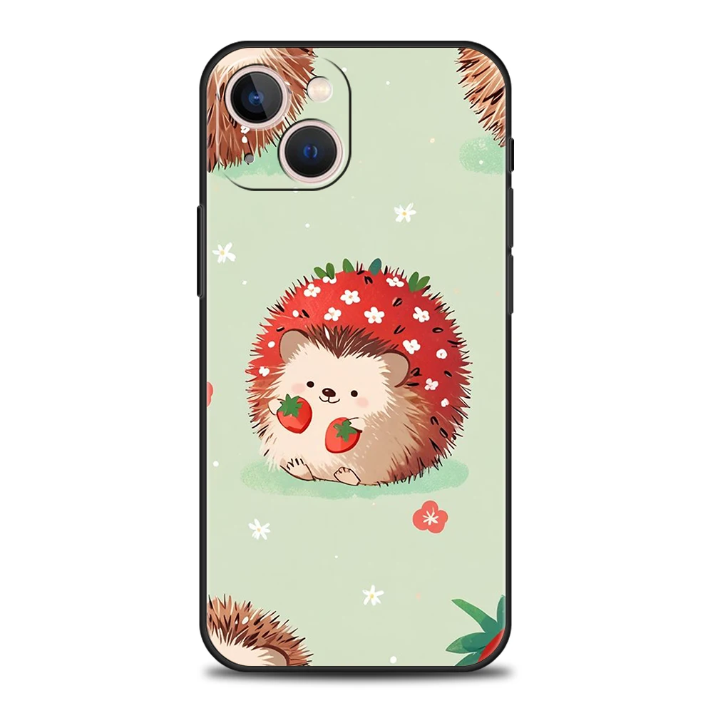 Funda de teléfono suave de TPU de lujo para iPhone 17 Air 16E 16 11 15 14 Pro MAX 12 13 7 8 Plus X XR XS SE 2022 cubierta lindo pequeño erizo - imagen 2