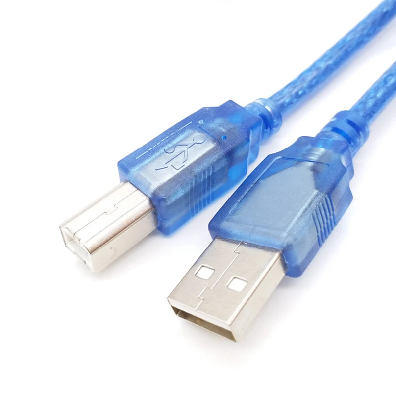 USB 2.0 Printer Cable USB 2.0 Type A Male to Type B Male Foil+Braided Shielding Transparent Blue 0.3M 0.5M 1.5m 2m 3m 5m 10m - imagen 2
