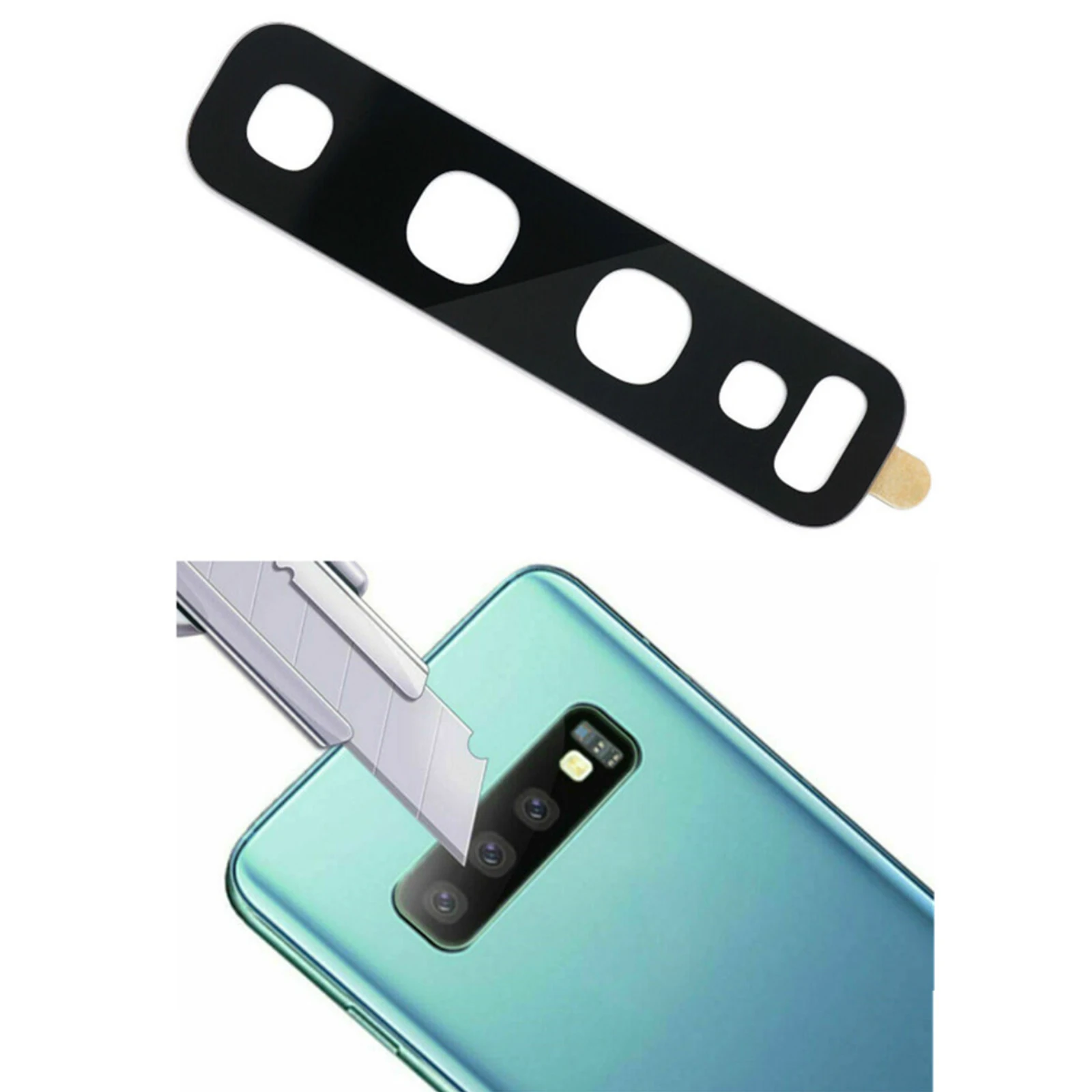 Cristal de lente de cámara trasera de repuesto con pegatina adhesiva, piezas de reparación para Samsung Galaxy S10 SM-G973, accesorios de teléfono - imagen 4