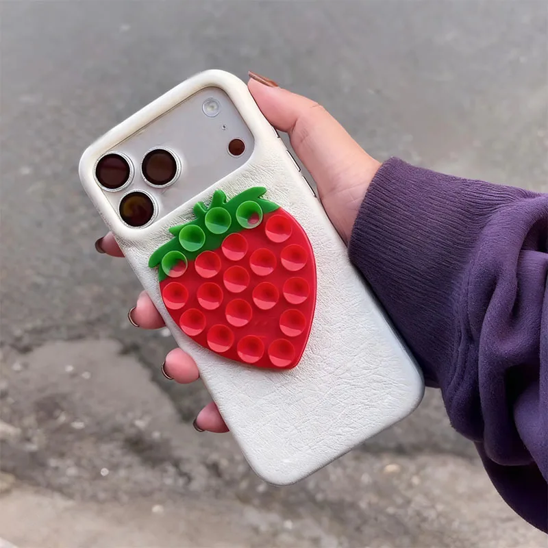 Ventosa de fresa para teléfonos móviles, soporte con ventosa, soporte para teléfono portátil, almohadilla fija Universal para teléfono, soporte de navegación para coche - imagen 2