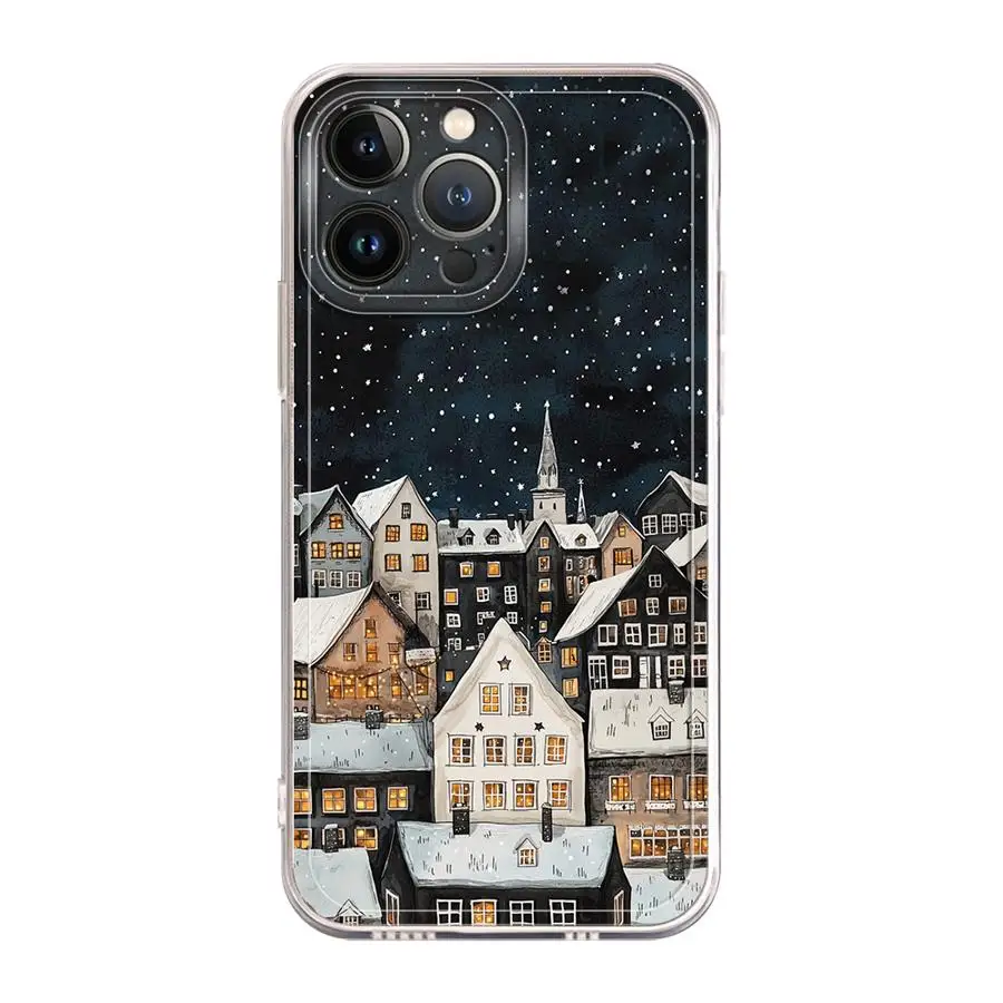 Funda Protectora Suave para Teléfono iPhone 17 Pro Max XR Air 12 Mini 11 15 7 8 14 Plus XS Max 13 Pro 16 Invierno Nieve Navidad Papá Noel - imagen 5