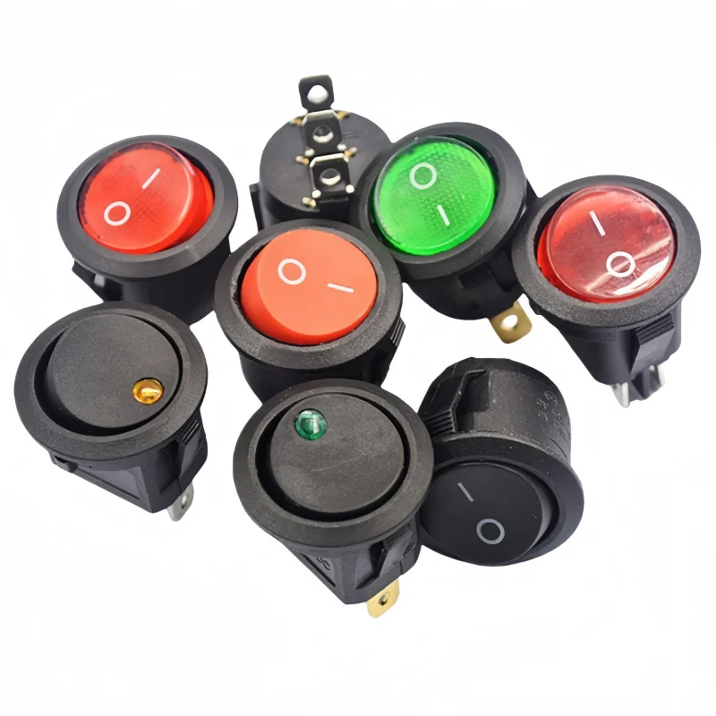 Apertura 20mm 6A 250V interruptor en forma de barco forma de barco botón de interruptor de encendido basculante redondo 2 pines 3 rojo verde blanco negro - imagen 3