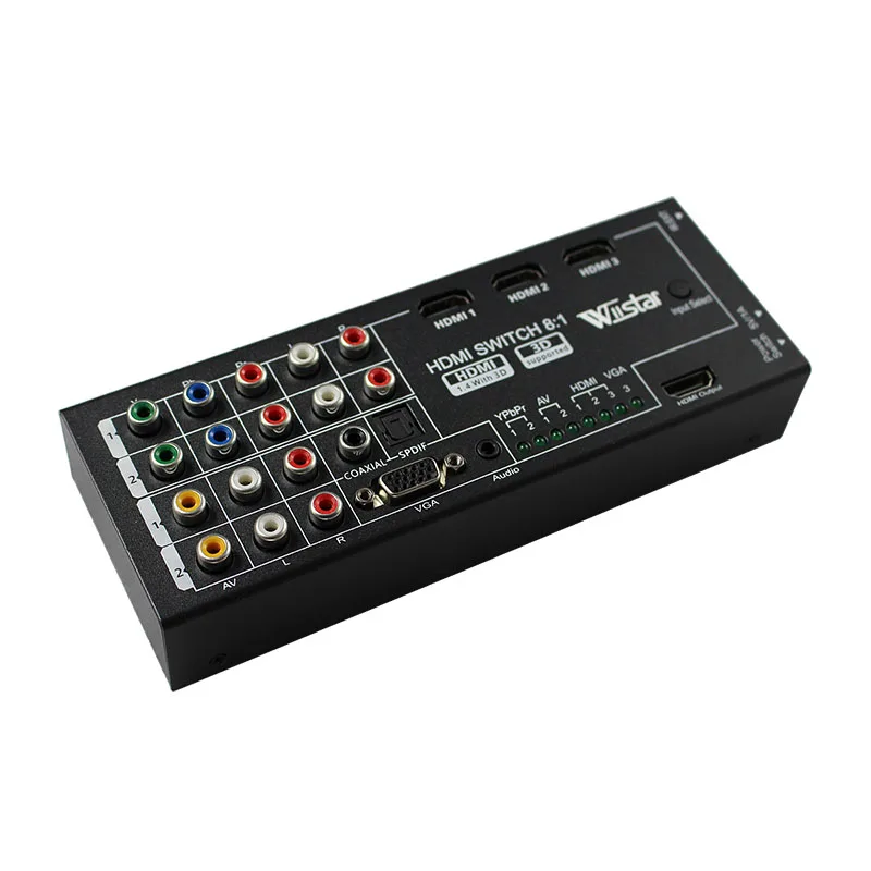 Convertidor Digital multifuncional AV YPbPr VGA 8 puertos a HD 1080P Audio Video compatible con HDMI HD Switcher - imagen 4