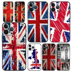 Apple iPhone Funda Silicona Negra Banderas Reino Unido Antigolpes