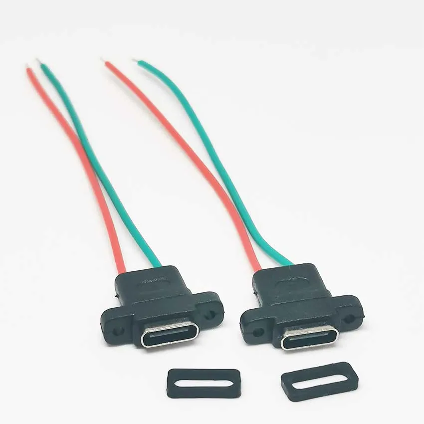 1-5 uds tipo C base hembra impermeable cable de soldadura peluquero 2P con conector de carga de cable puerto de carga de Afeitadora eléctrica - imagen 2