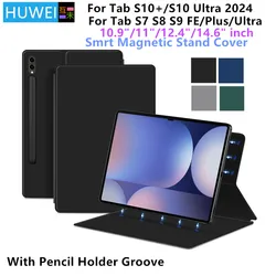 Funda magnética para Samsung Galaxy Tab S10 + S10 Plus S10 Ultra Smart Book Cover Folio para Samsung Tab S7 S8 S9 FE Plus Fundas con soporte