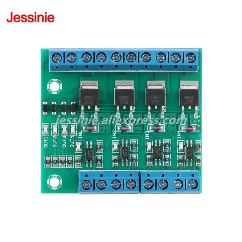 MOS FET F5305S 60N03 controlador de interruptor de disparo de pulso de 4 canales entrada PWM constante para Motor LED aislamiento optoacoplador de 4 vías DC DIY - imagen 4