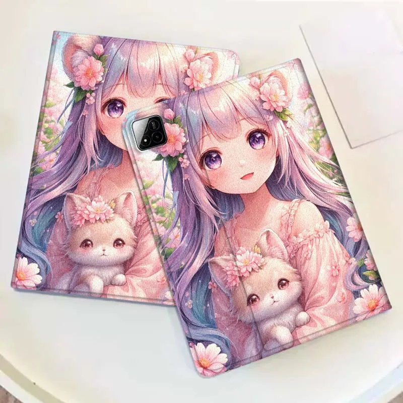Funda para tableta Cute Cat Art Girl para Xiaomi Redmi Mi Pad 4 5 6 6s 7 7s SE Pro 2 11 Plus Max 12,4 11,2 12,5 8,7 pulgadas