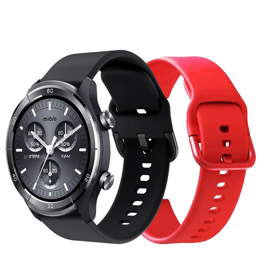 Correa de silicona de 20mm y 22mm para reloj Mibro A3 A2 A1, pulsera deportiva para Mibro C4 C3 C2/Lite 3 Pro/Lite2/X1 T2, pulsera con hebilla de Color