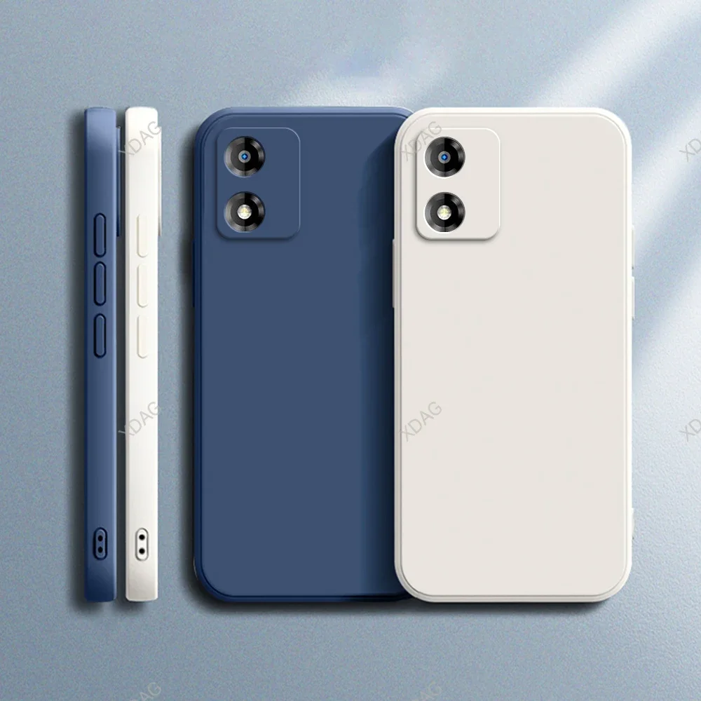 Funda de teléfono Original para Motorola Moto E13, protección de cámara de 6,5 pulgadas, cuadrada, Simple, silicona líquida, Funda trasera suave, accesorios - imagen 2