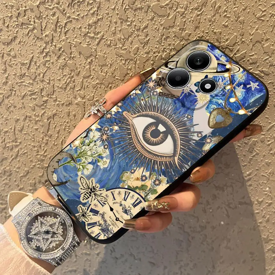 Funda para Xiaomi Redmi Note 11s 9 10 11 12 Pro 13 14 Pro Plus 10S 7 8 12s 9S funda de teléfono suave negra arte azul creativo - imagen 3