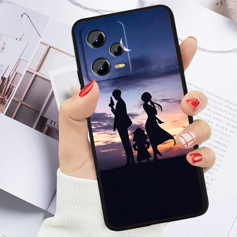 SPY X FAMILY Movie Anime Cool para Xiaomi Redmi Note 13 12R 12 12S Turbo 11 11T 11S 10 10S Pro Plus 5G, Funda negra para teléfono - imagen 3