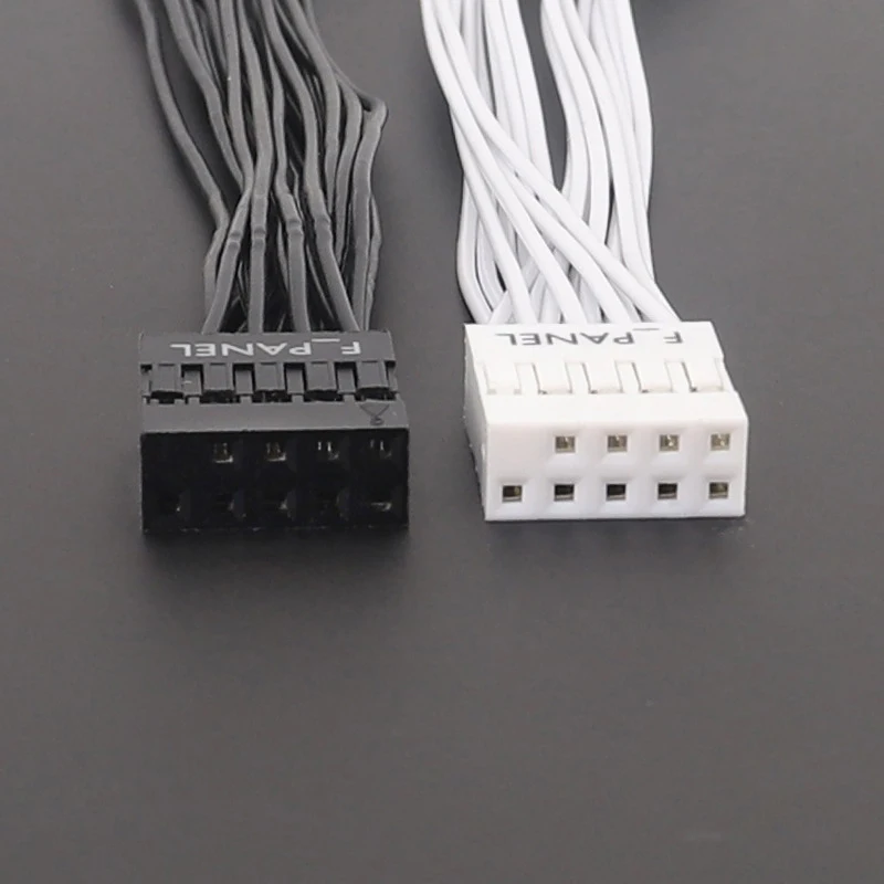 RGEEK 20cm 2,54mm F_PANEL puente único hembra a doble macho 10cm 9 pines para placa base de PC interruptor de alimentación reinicio disco duro HDD - imagen 3