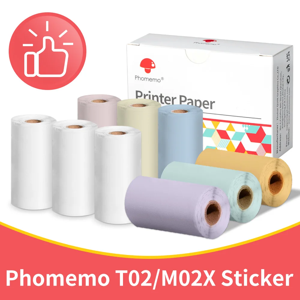 Phomemo, 3 rollos de papel térmico autoadhesivo transparente para etiquetas adhesivas T02 M02X, textos fotográficos DIY, impresión de notas de estudio - imagen 2