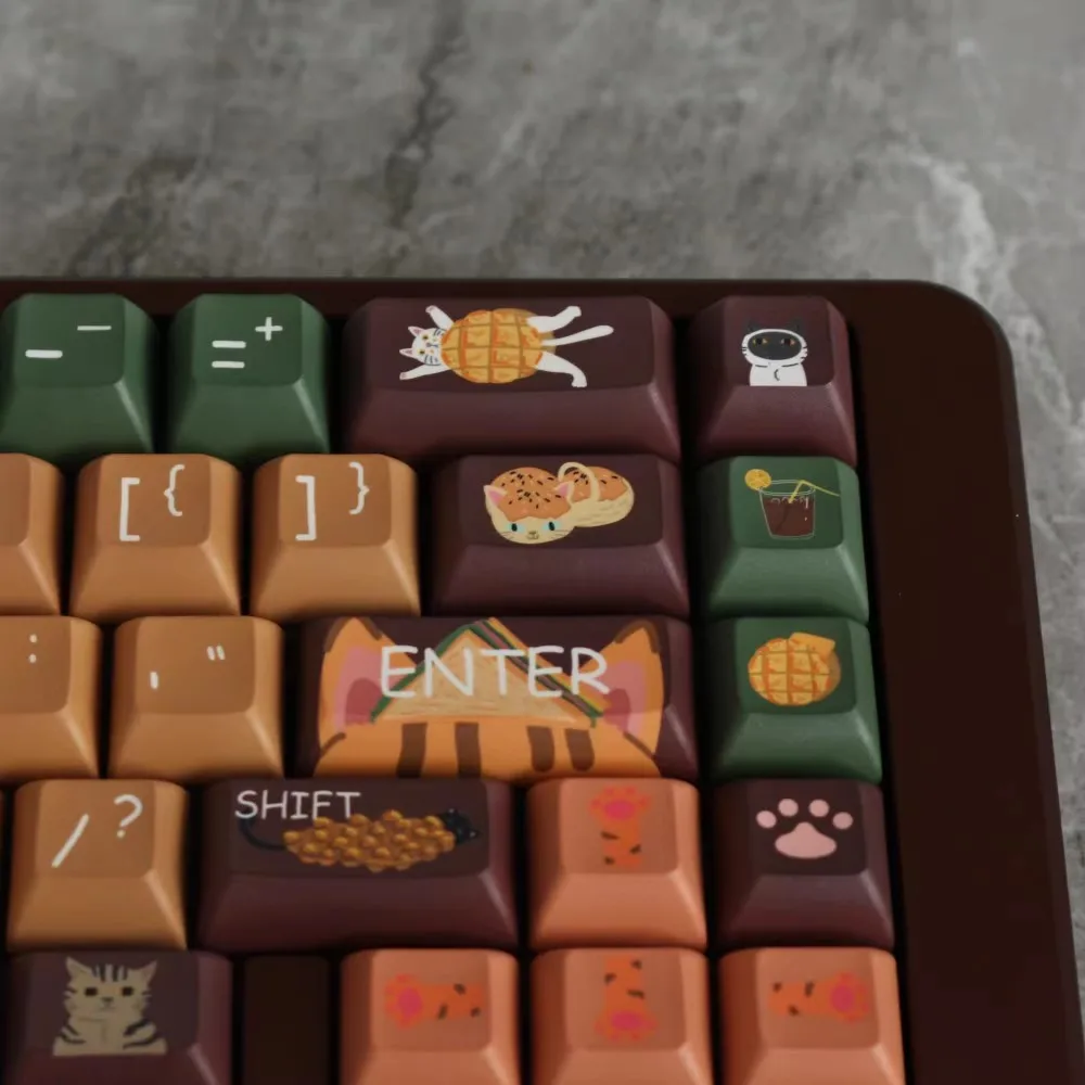 Juego de 140 teclas de gato Emporium, teclas PBT de sublimación de tinte a prueba de luz, teclas de perfil KCA para teclado MX Switch 64 68 96 - imagen 4