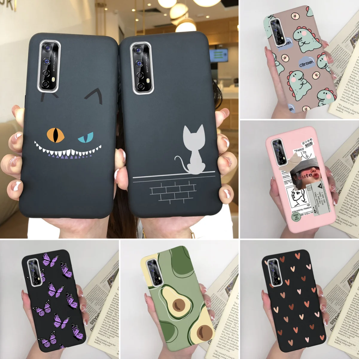 Para OPPO Realme 7 Pro 7i Funda de teléfono Monster Cat suave mate silicona a prueba de golpes contraportada para Realme7 4G 7Pro 7 i Funda parachoques